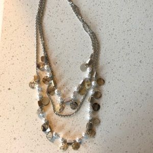 Necklace with pearls and shell like rounds
